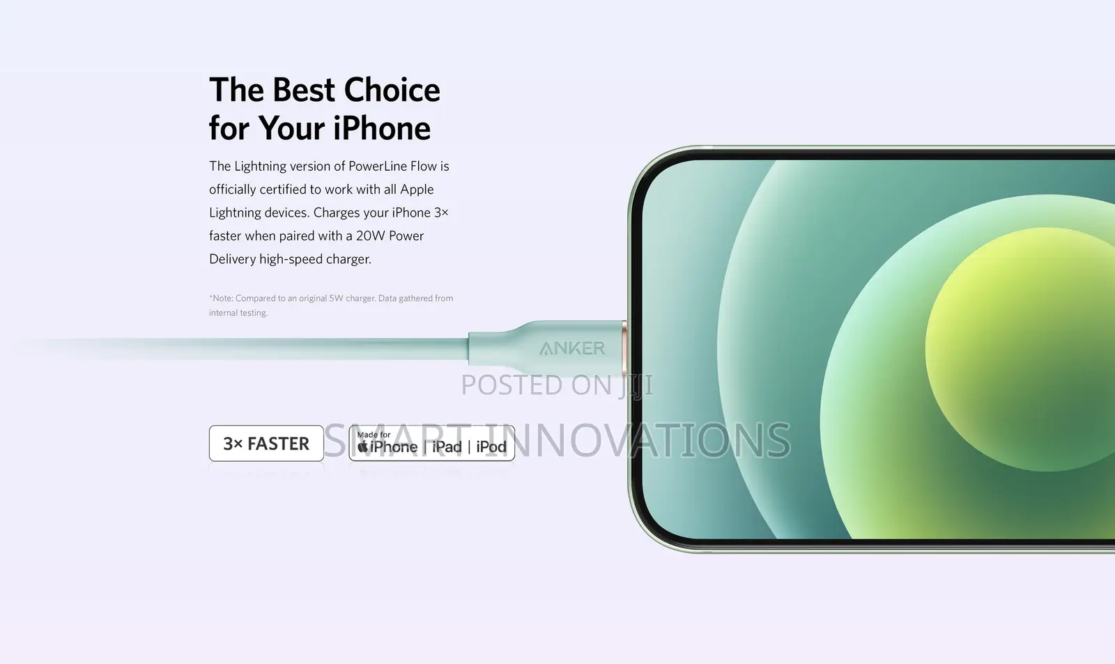 Anker 641 USB-C to Lightning Cable (Flow, 6 Ft Silicone)