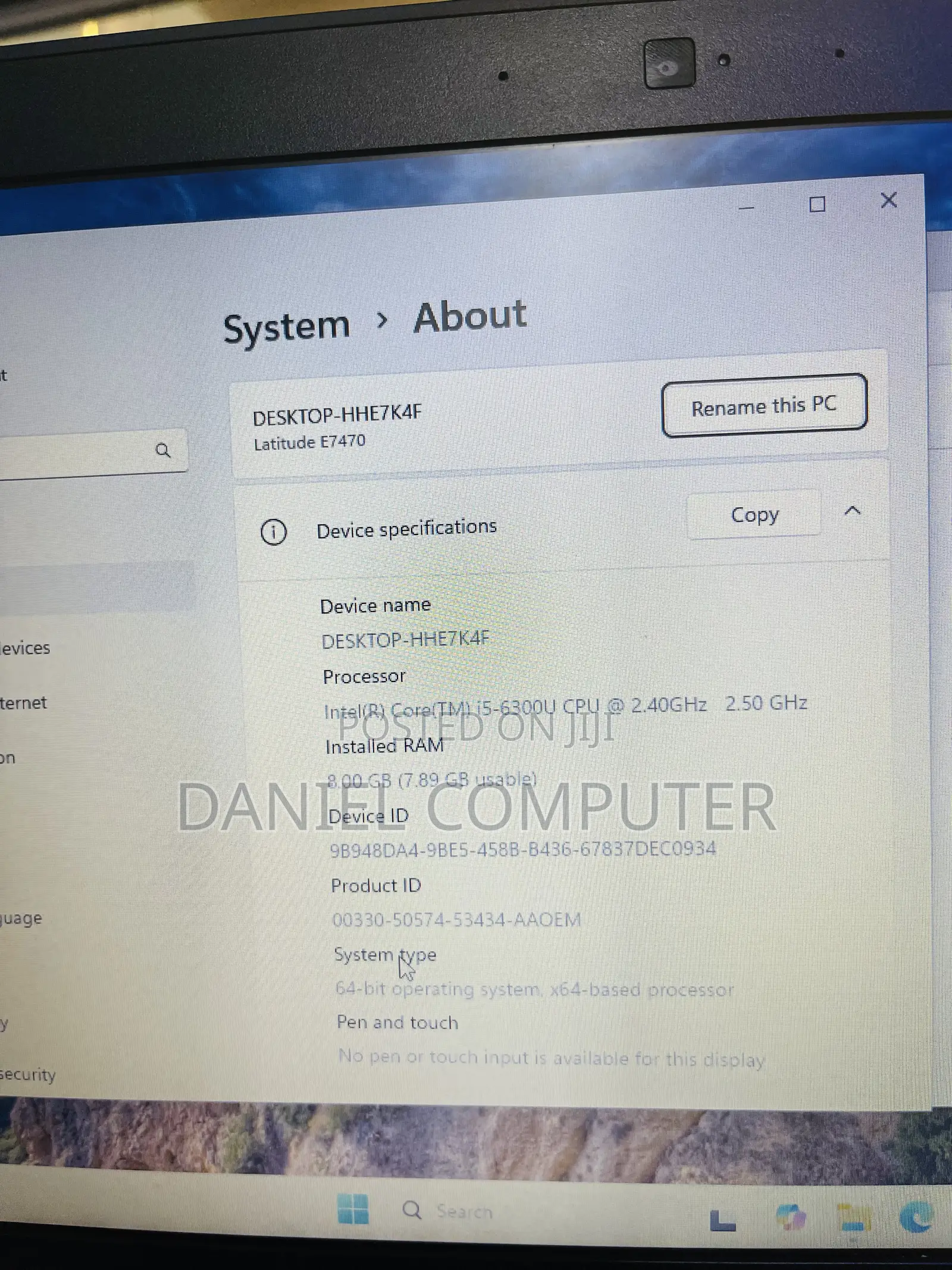 Laptop Dell Latitude E7470 8GB Intel Core i5 SSD 256GB