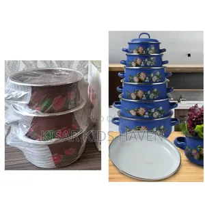 7 Pieces Enamel Bowls Set ( Reduced to Clear)