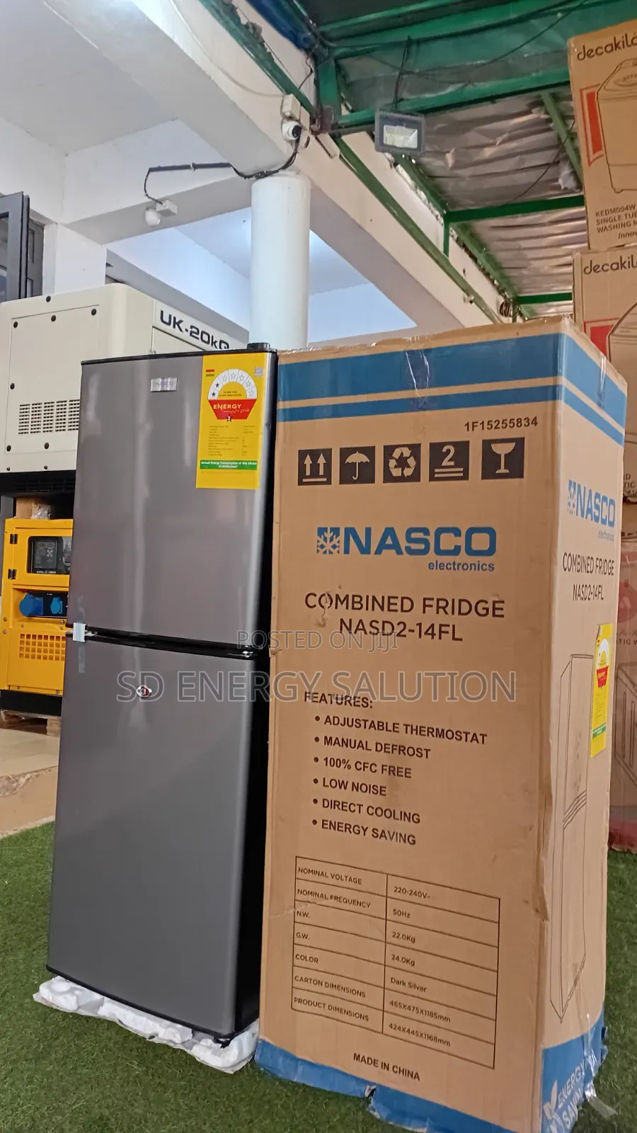 Nasco Double Door Fridge 158L – Lock Key Included