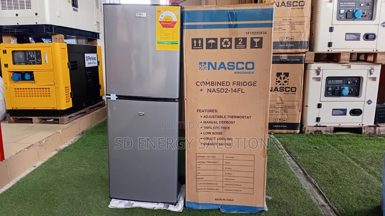 Nasco Double Door Fridge 158L – Lock Key Included