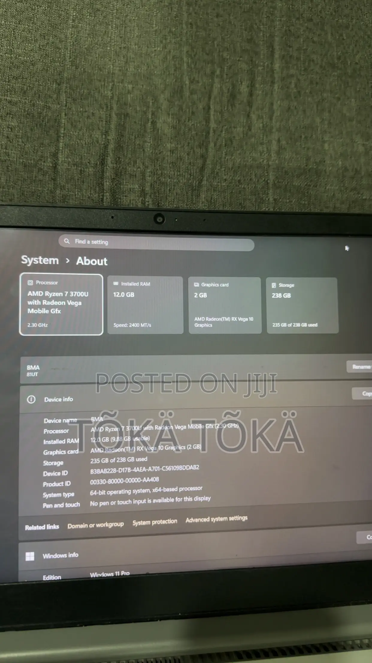 Laptop Lenovo Ideapad S145-15 12GB AMD Ryzen 7 SSD 256GB