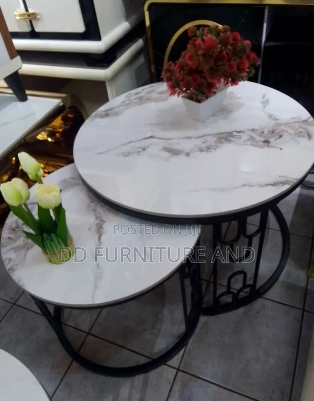 2 in 1 Mable Center Table White