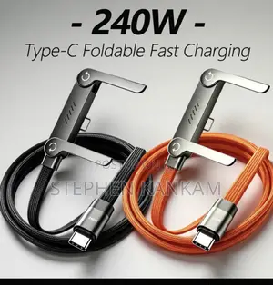 240W USB-C Fast Charging Cable With Foldable Phone Stand
