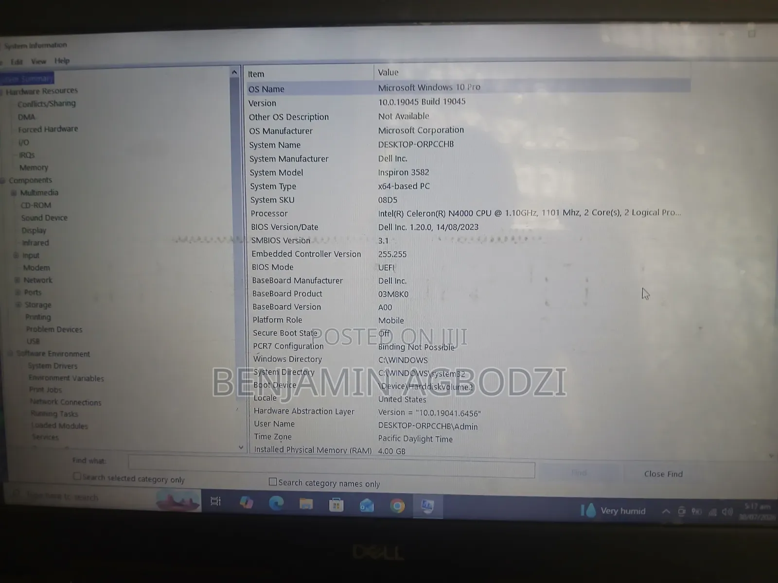 Laptop Dell Inspiron 15 3582 4GB Intel HDD 500GB