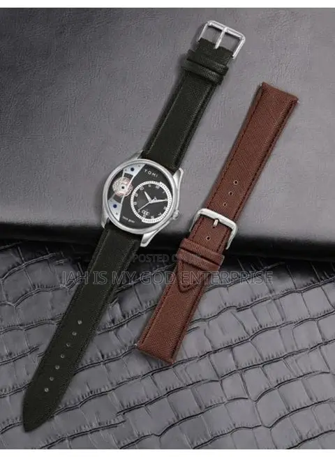 Tomi Luxury Men Double Leather Strap Watch