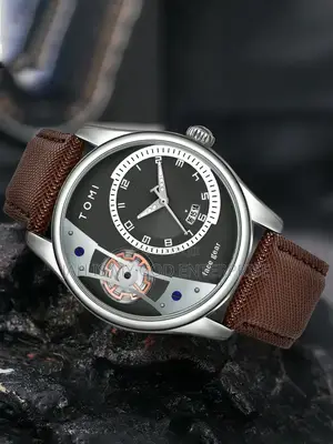 Tomi Luxury Men Double Leather Strap Watch