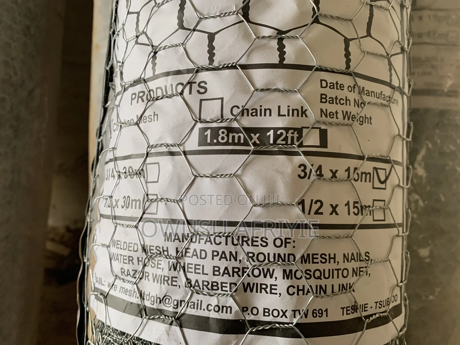 Wire Mesh 3/4 15m