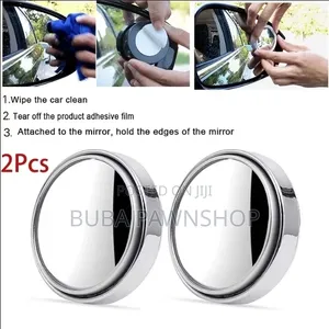 2pcs 360 Car Rearview Mirror HD Round Mirror Adjustable Blind Spot