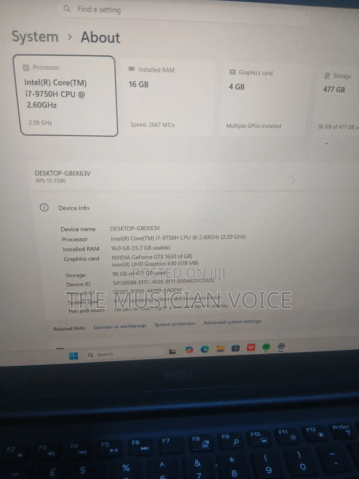 Laptop Dell XPS 17 9730 16GB Intel Core i7 SSD 500GB