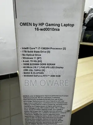 New Laptop HP Omen 16 16GB Intel Core i7 SSD 1T