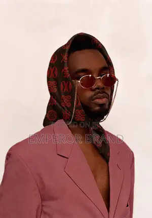 African Silk Scarf – Black Red Luxury Print | Emperor Brand