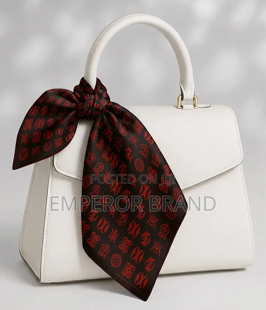 African Silk Scarf – Black Red Luxury Print | Emperor Brand