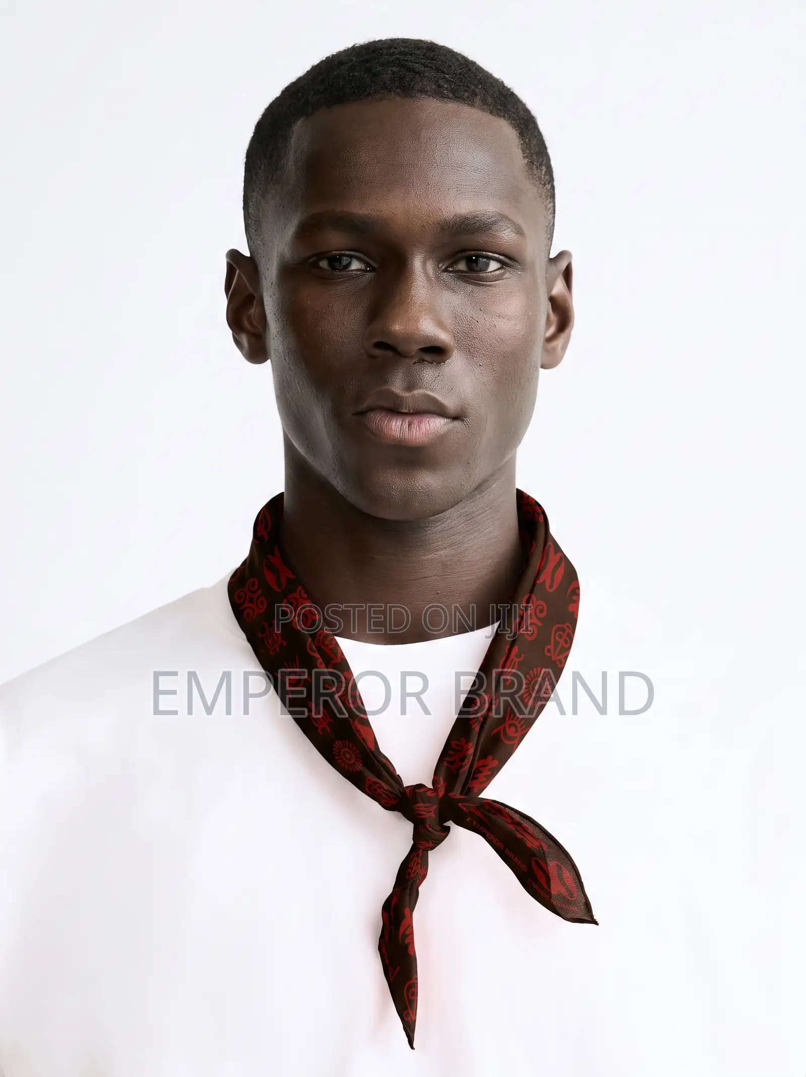 African Silk Scarf – Black Red Luxury Print | Emperor Brand