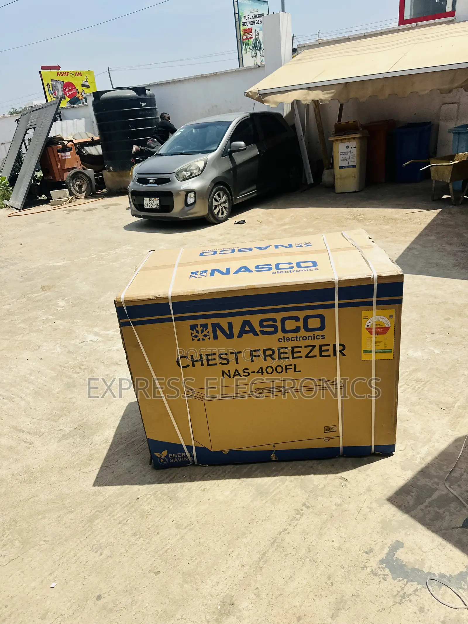 NAS-400fl Chest Freezer Single Door Dark Grey