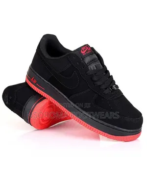 Nike Air Force 1 Black Red Sole Sneakers – Sizes 38–45 | GH₵280