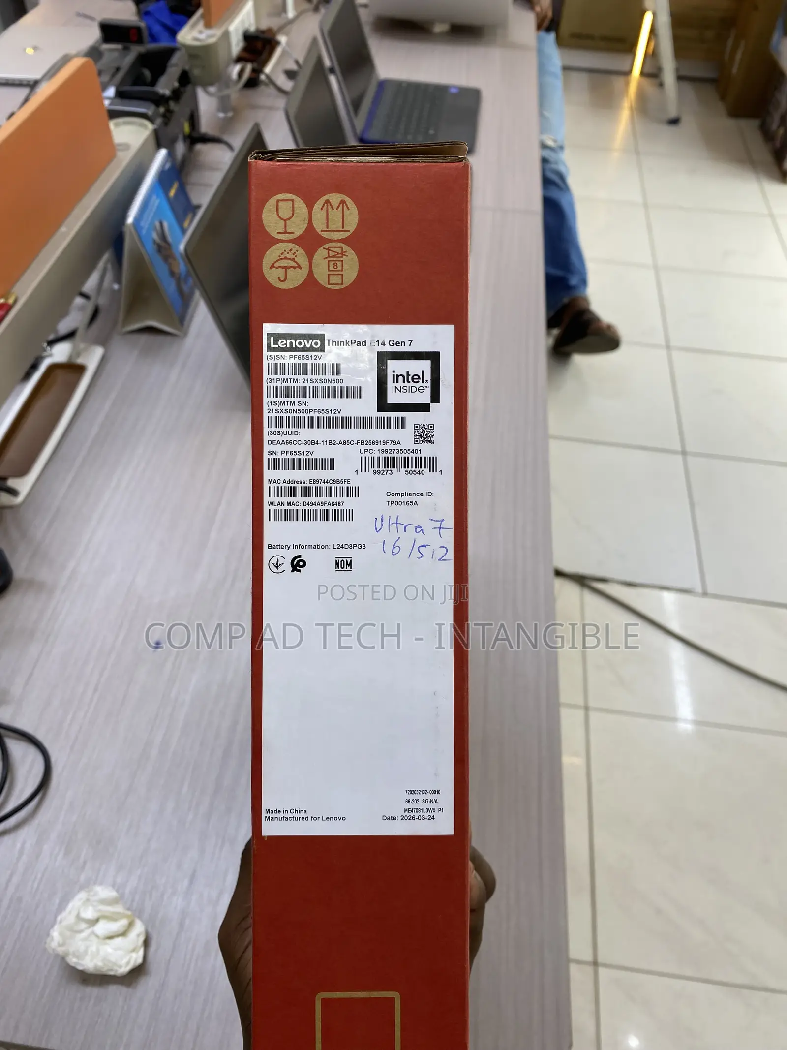 New Laptop Lenovo ThinkPad T14 16GB Intel Core Ultra 7 SSD 512GB