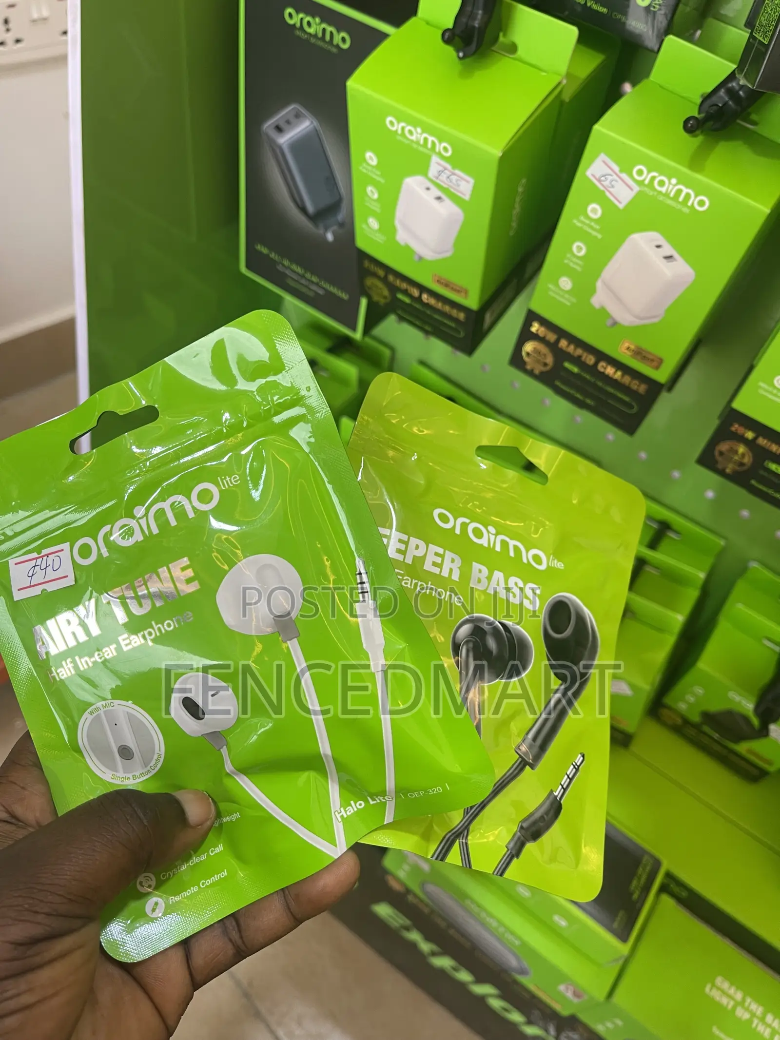 Oraimo Lite Airy Tune Half in-Ear Earphones (White)