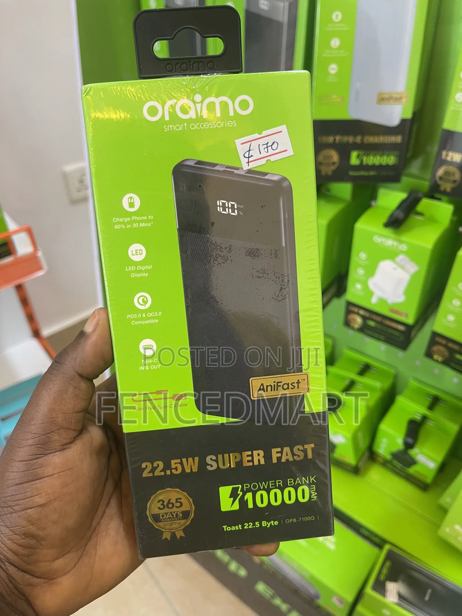Oraimo Toast 22.5 Byte 10000mAh Fast Charging Power Bank