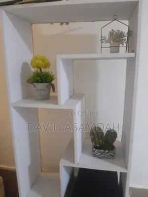 Modern White TV Stand With Decorative Display Shelf Stylish Spacious
