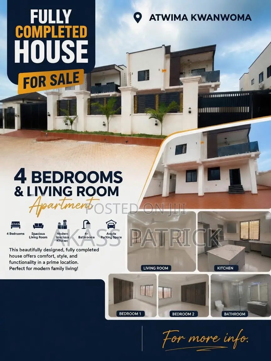 Furnished 4bdrm Mansion in Atiwma Kwanwoma for sale