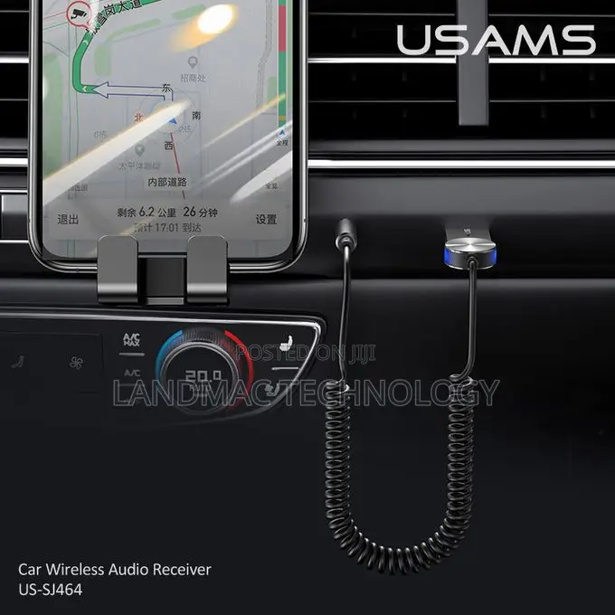 Usams Car Bluetooth Audio Receiver High Quality Sound - Black