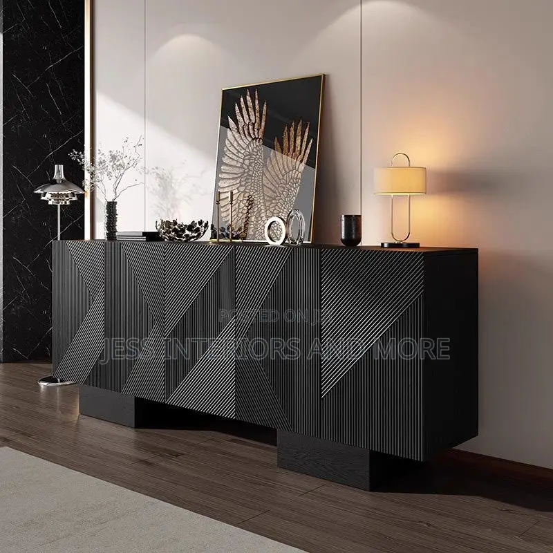 Console Table/Sideboard (Brise) 180cm Black