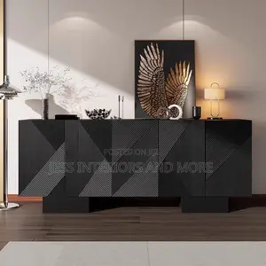 Console Table/Sideboard (Brise) 180cm Black