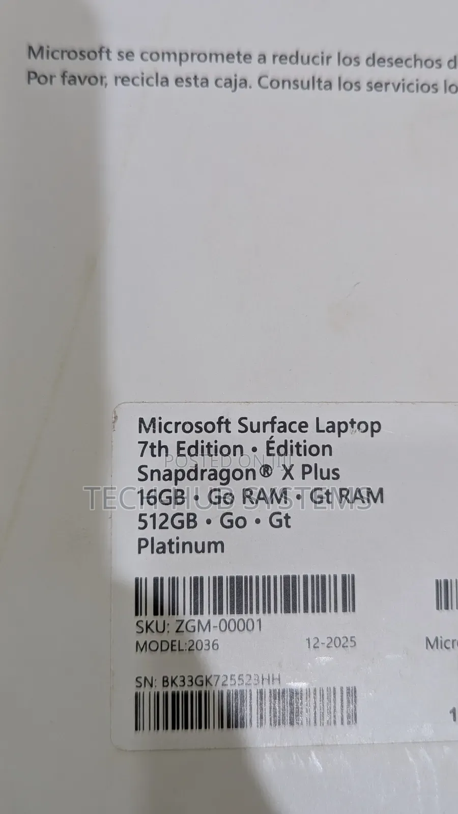 New Microsoft Surface Laptop 16GB Qualcomm Snapdragon X Plus SSD 512GB
