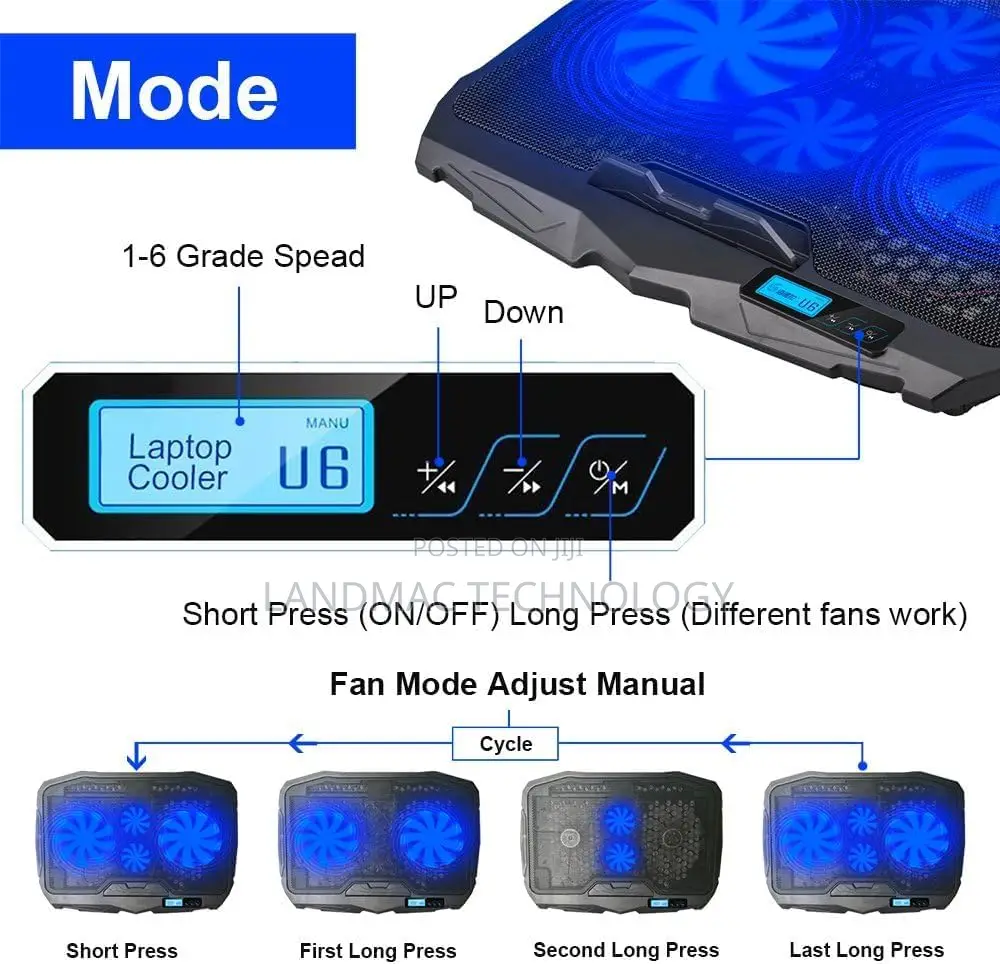 Laptop Cooler With 4 Fans for 10-15.6 Inch Laptop Stand