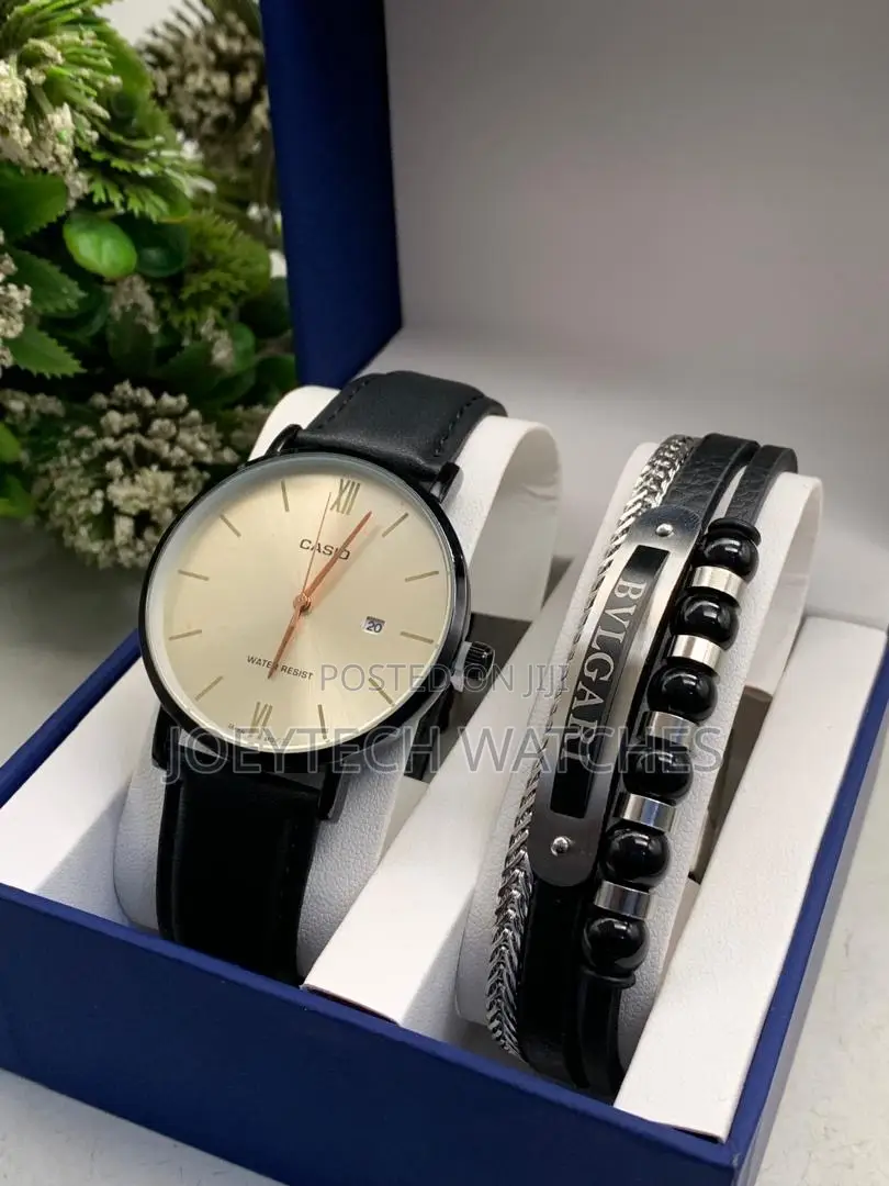 Casio Leather With Bracelet