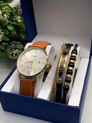 Casio Leather With Bracelet