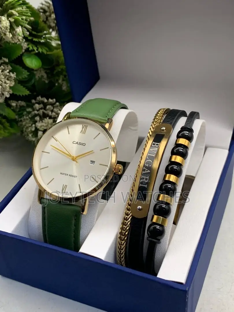 Casio Leather With Bracelet