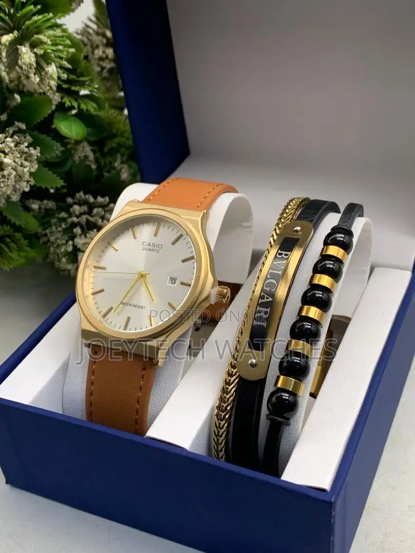 Casio Leather With Bracelet