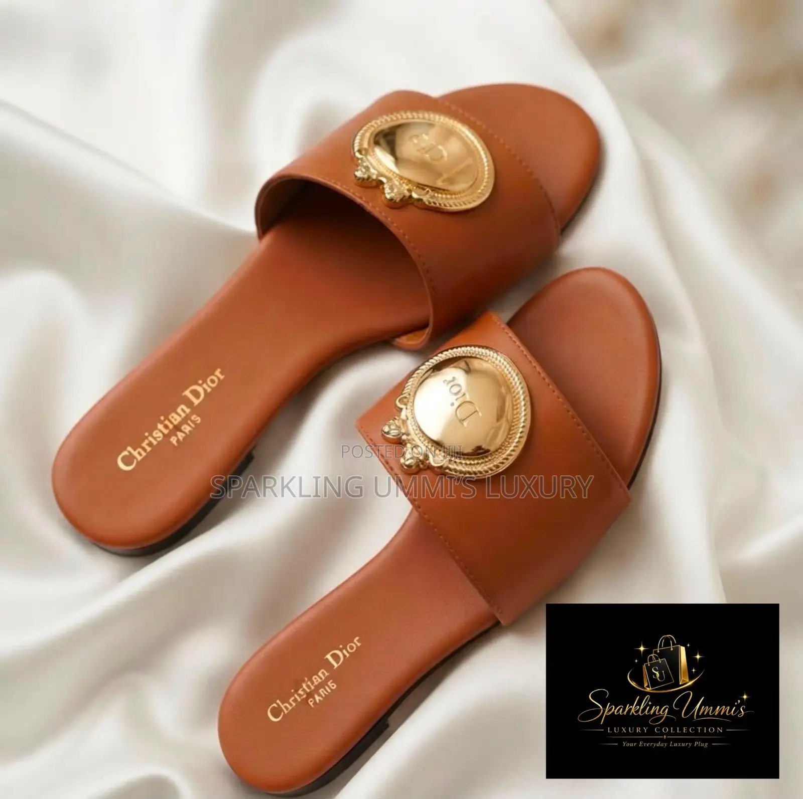 Premium High-Grade Christian Dior Médaillon Buckle Slides