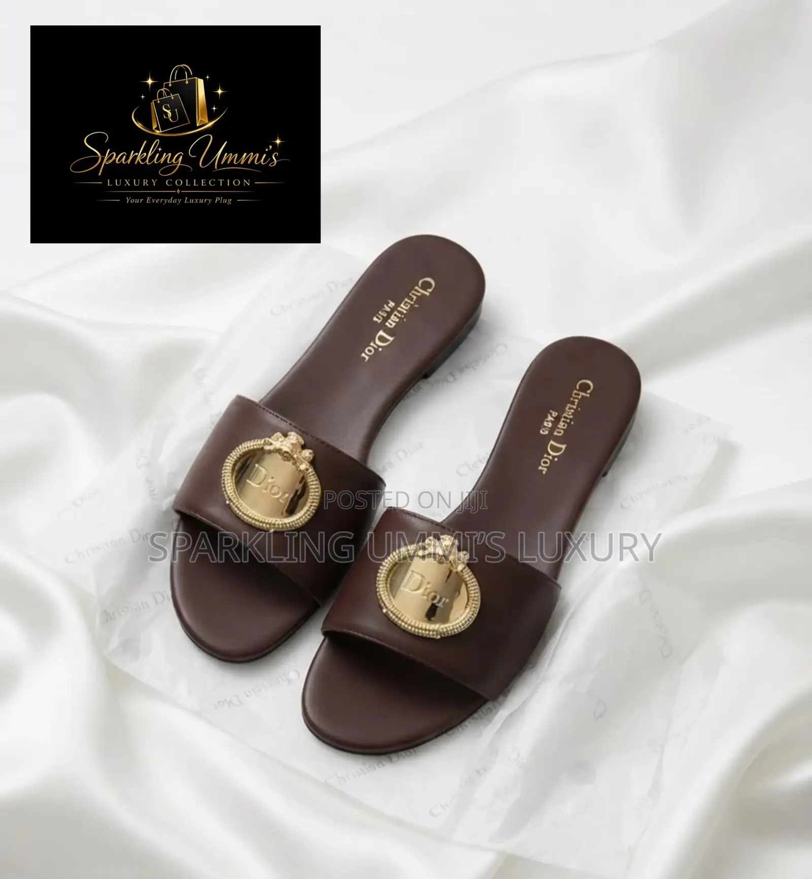 Premium High-Grade Christian Dior Médaillon Buckle Slides
