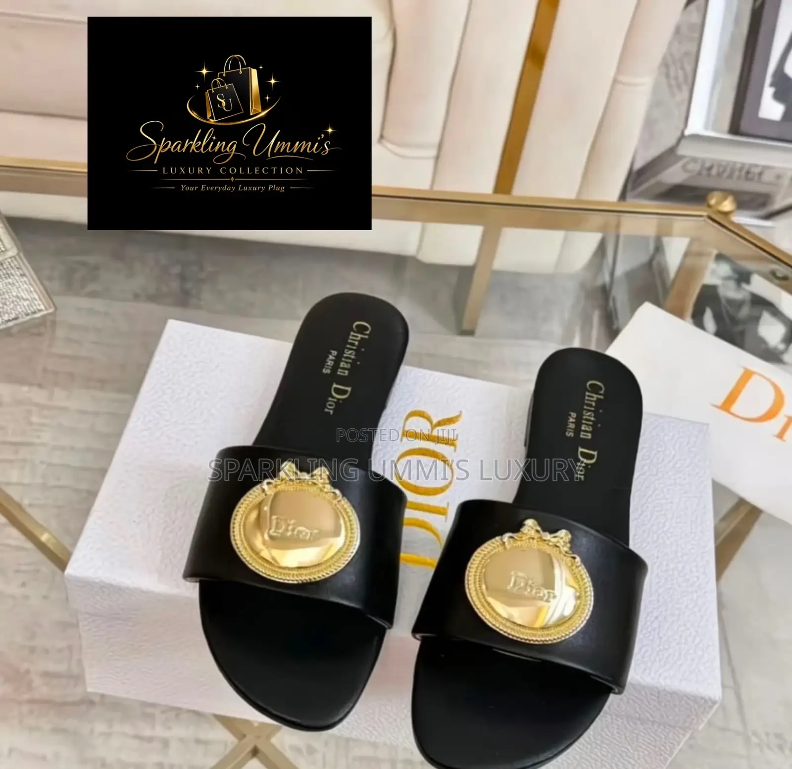 Premium High-Grade Christian Dior Médaillon Buckle Slides