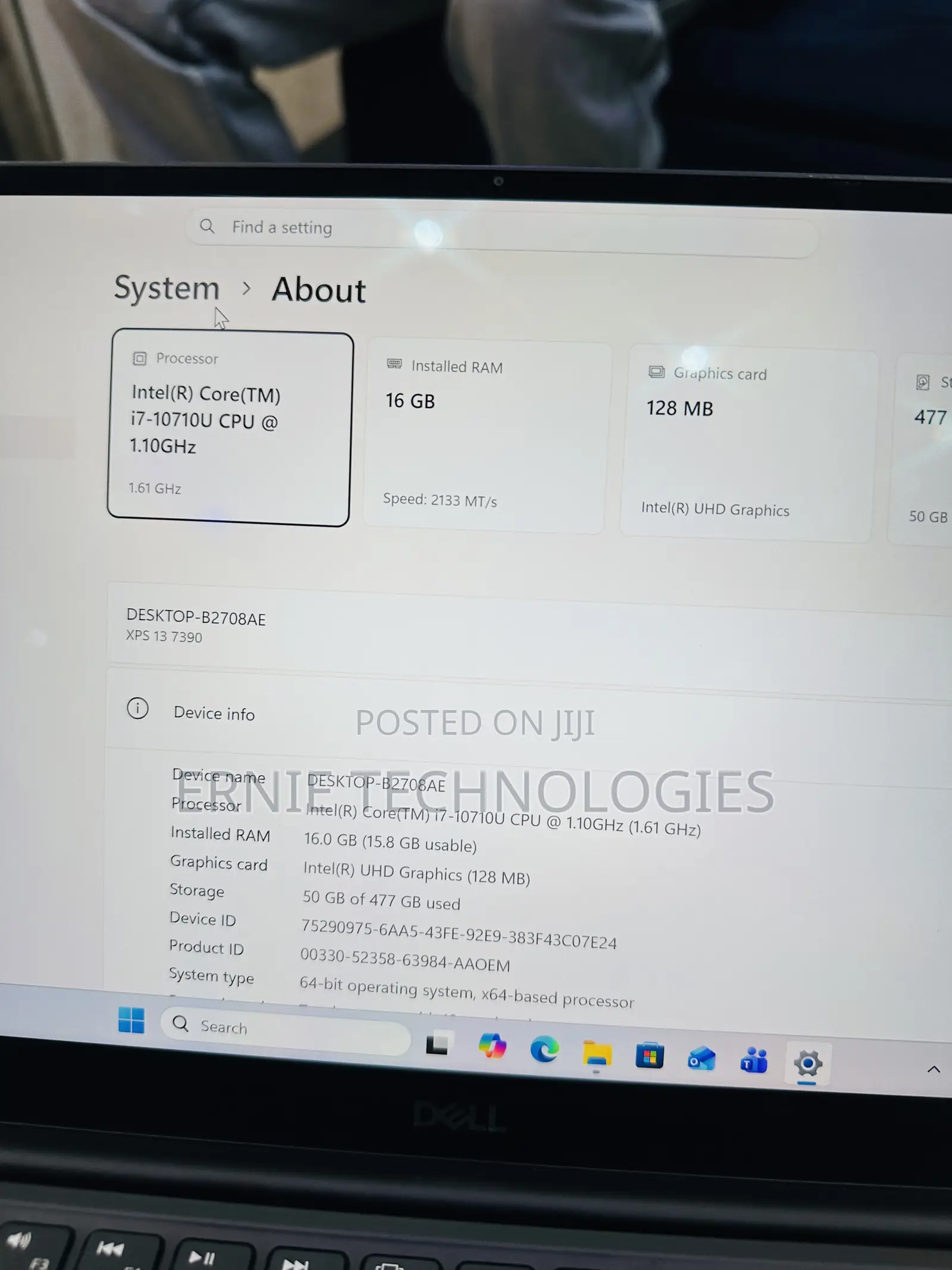Laptop Dell XPS 13 7390 16GB Intel Core i7 SSD 512GB