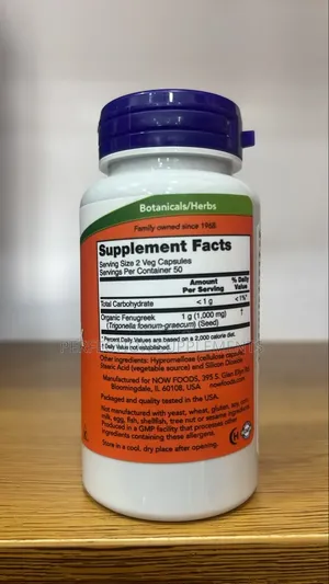 Fenugreek 500 Mg Veg Capsules Herbal Supplement
