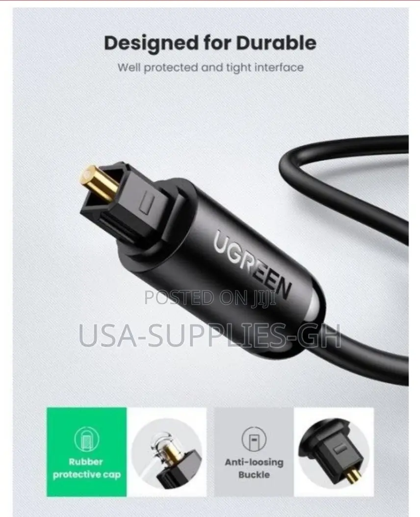 UGreen Fiber Optical Audio Cable (3m/10ft) From Usa