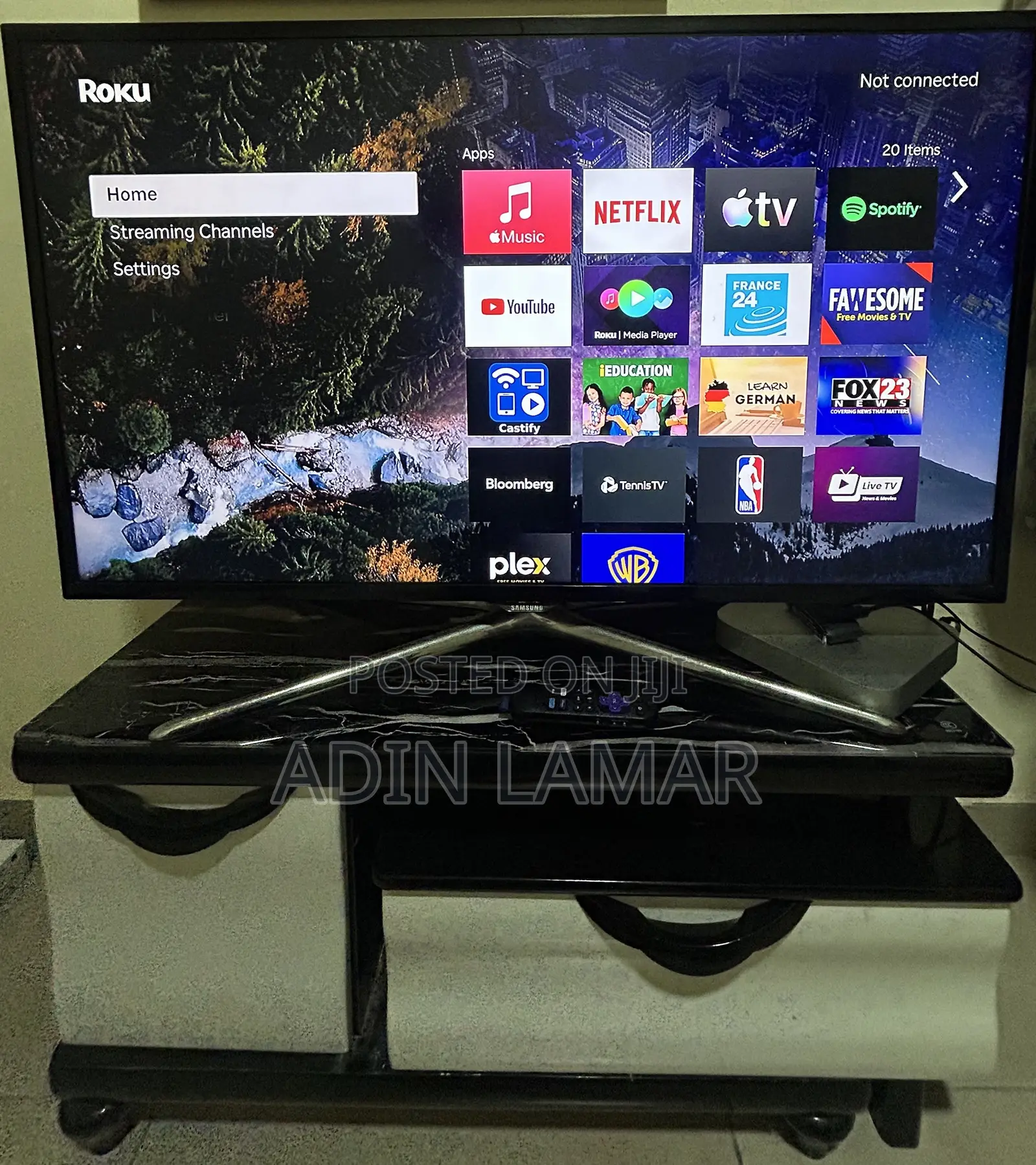 Samsung 42” Full HD LED TV + Android TV Box + TV Stand