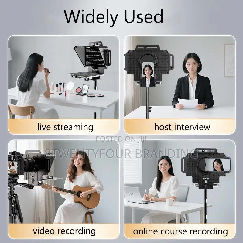 Teleprompter (27.5cm × 22.5cm) With Remote Control