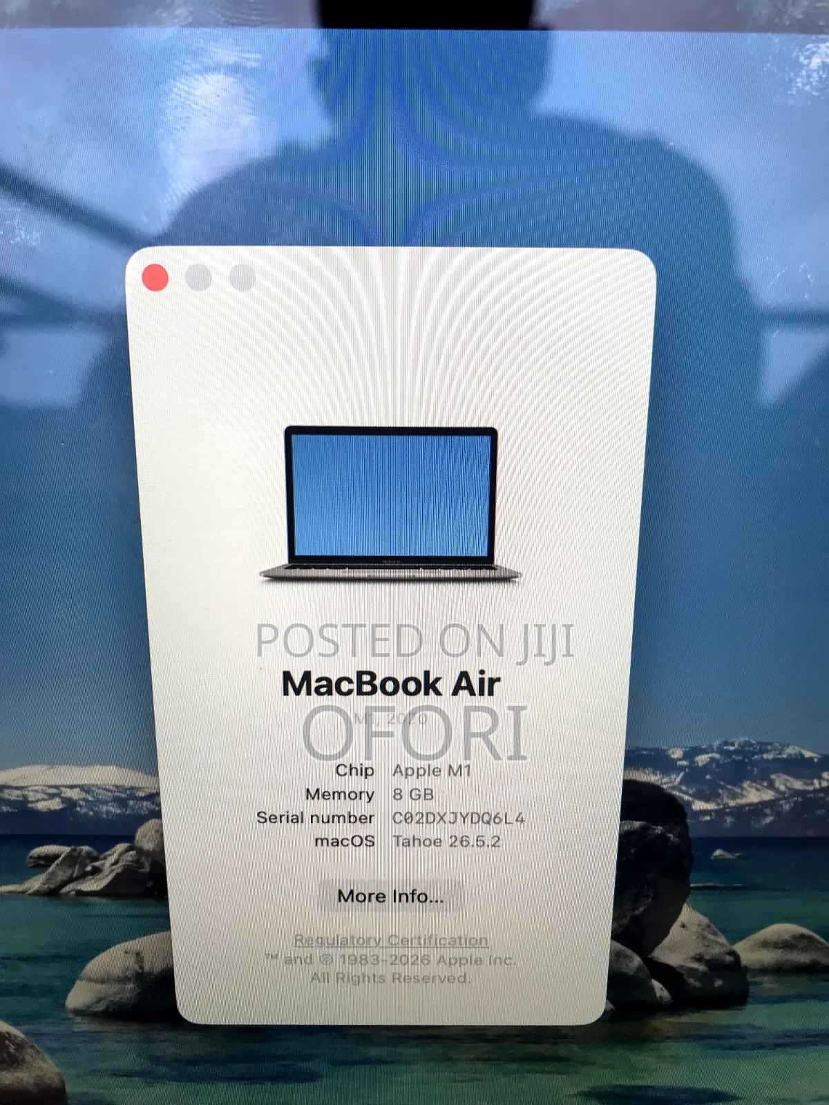 Laptop Apple MacBook Air 2020 M1 8GB Intel Core i5 SSD 256GB