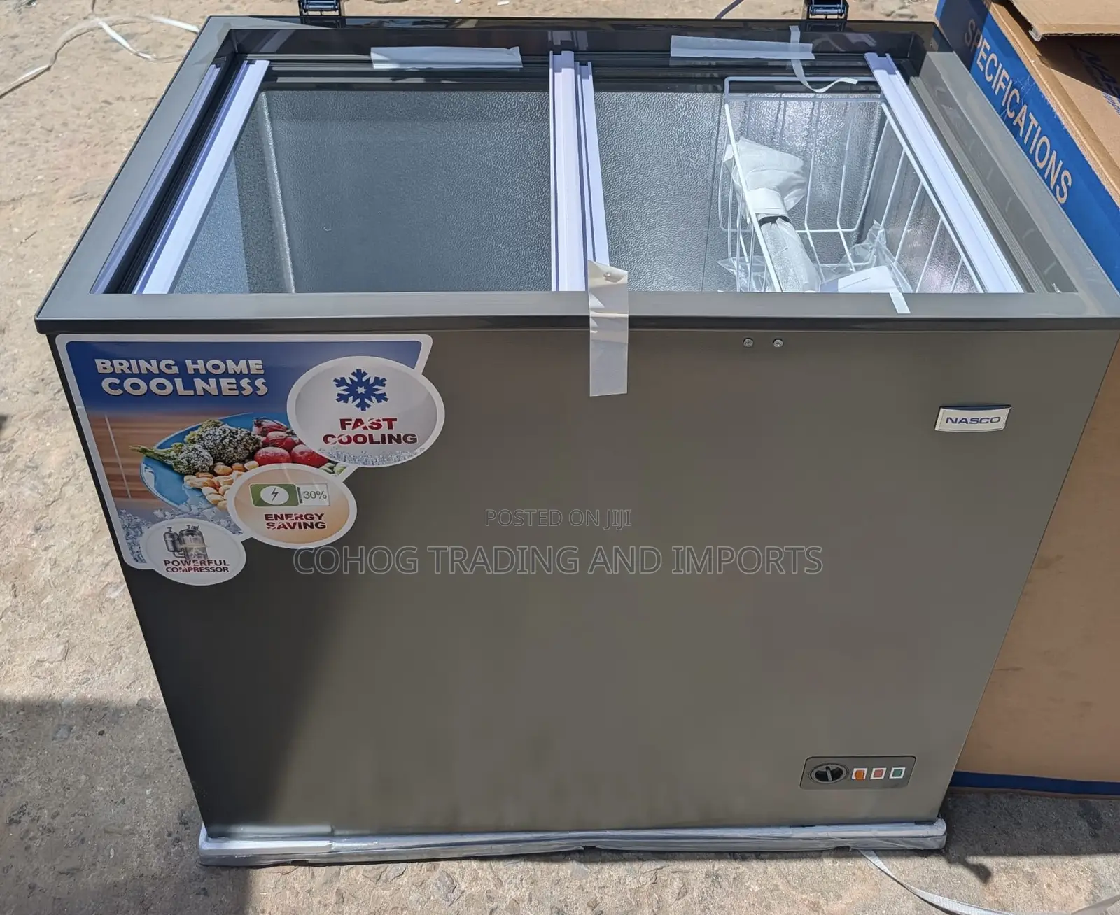 Nasco 230sk Chest Freezer 3 Stars With Sliding Glass 195Litres