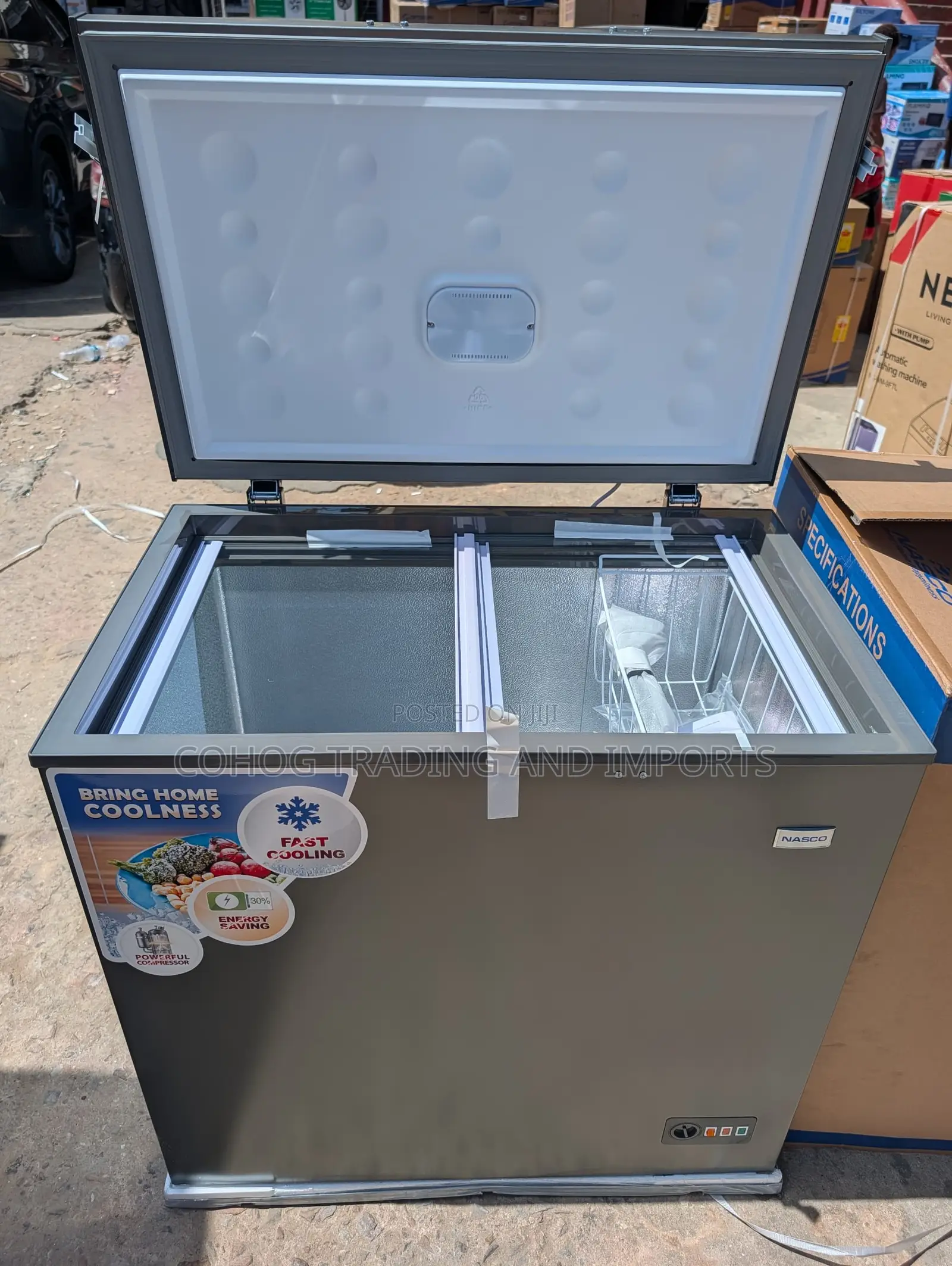 Nasco 230sk Chest Freezer 3 Stars With Sliding Glass 195Litres