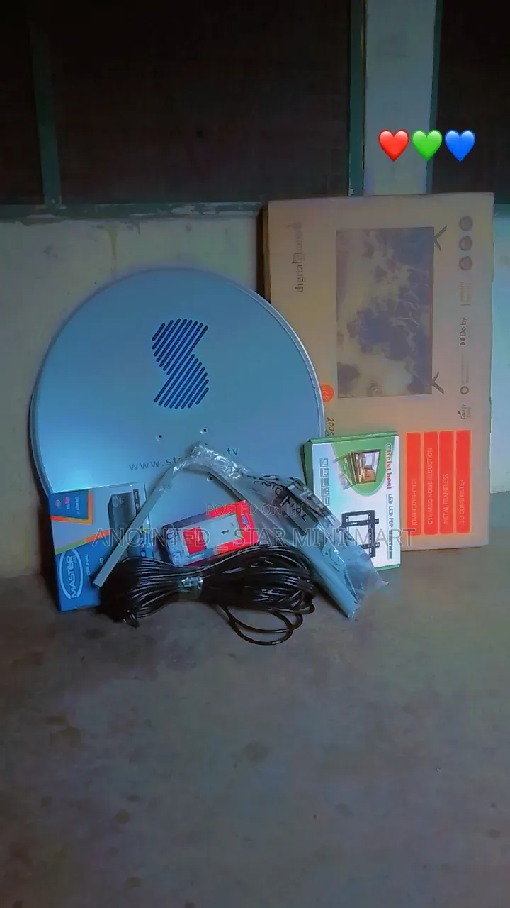 Complete Combo Set(Nasco TV+Disc+Decoder+TV Guard+cable+wall Mount)