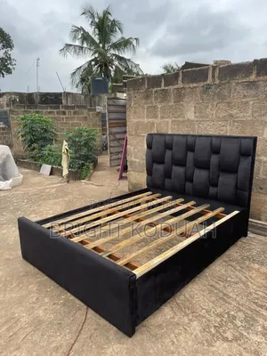 Black Battens Double Bed Frame