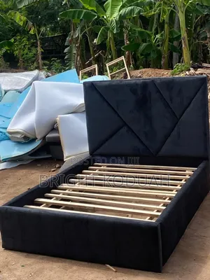 Neat Dark Double Bed Frame