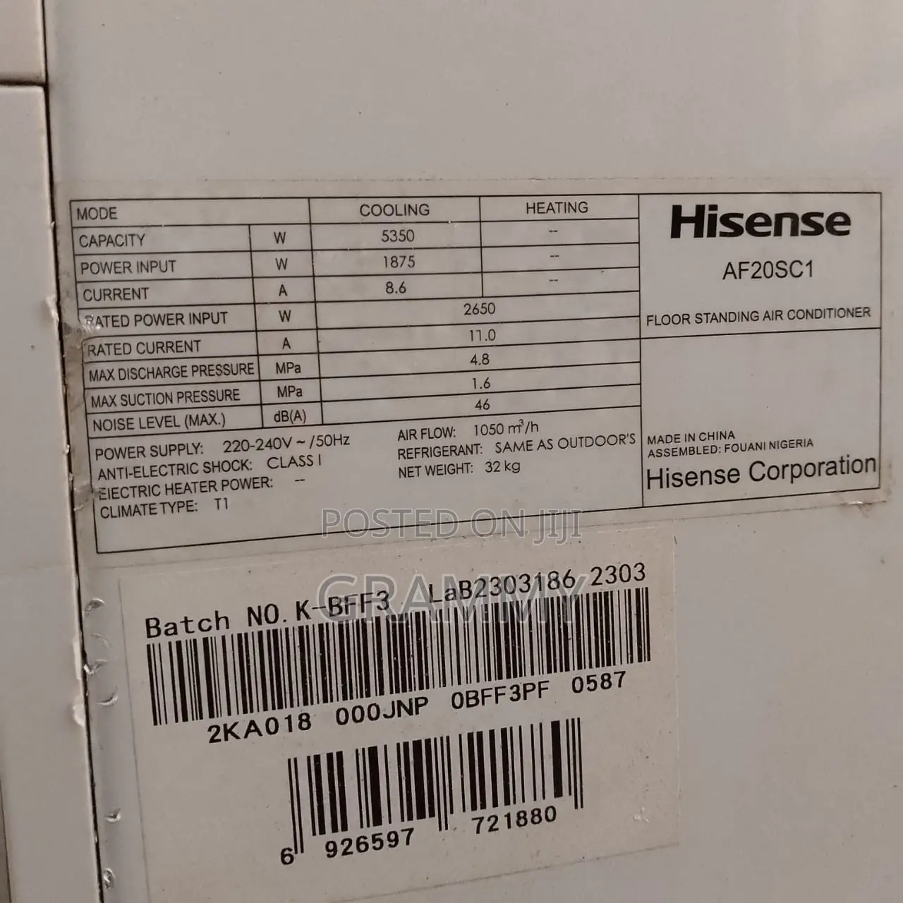 Hisesense 2.0 HP Standing Air Conditioner