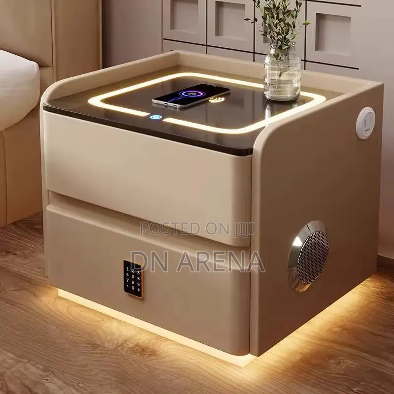 Bedside Table With Drawer Storage / Built-in Hidden Safe
